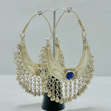 Load image into Gallery viewer, Kuchi Vintage Silver Earrings With Long Bells