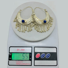 Load image into Gallery viewer, Kuchi Vintage Silver Earrings With Long Bells