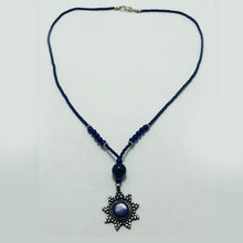 Load image into Gallery viewer, Lapis Beaded Necklace with Dangling Pendant