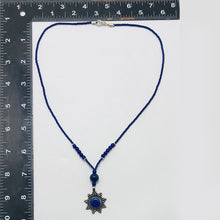 Load image into Gallery viewer, Lapis Beaded Necklace with Dangling Pendant