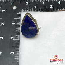 Load image into Gallery viewer, Lapis Lazuli Deep Blue Teardrop Gemstone Ring