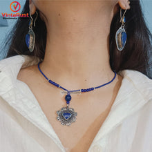 Load image into Gallery viewer, Blue Lapis Lazuli Heart Shape Stone Necklace