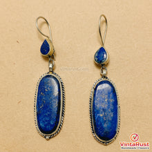Load image into Gallery viewer, Lapis Lazuli Long Dangle Statement Earrings
