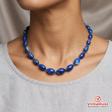 Load image into Gallery viewer, Lapis Lazuli Beaded Tribal Stone Choker Necklace
