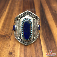 Load image into Gallery viewer, Lapis Lazuli Stone Handmade Adjustable Cuff Bracelet