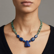 Load image into Gallery viewer, Lapis Lazuli & Turquoise Vintage Beaded Necklace