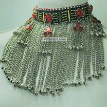 Load image into Gallery viewer, Long Bells Silver Gypsy Choker Necklace