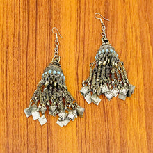 Load image into Gallery viewer, Long Kuchi Antique Earrings with Tassels