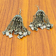 Load image into Gallery viewer, Long Kuchi Antique Earrings with Tassels