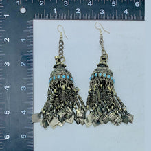 Load image into Gallery viewer, Long Kuchi Antique Earrings with Tassels