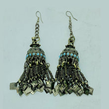 Load image into Gallery viewer, Long Kuchi Antique Earrings with Tassels
