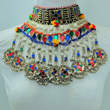 Load image into Gallery viewer, Tribal Multicolor Layered Choker Necklace