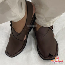 Load image into Gallery viewer, Men's Brown Leather Handmade Peshawari Chappal