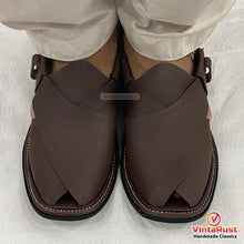 Load image into Gallery viewer, Men's Brown Leather Handmade Peshawari Chappal