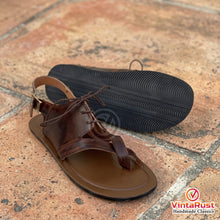 Load image into Gallery viewer, Men's Brown Leather Gladiators Sandals