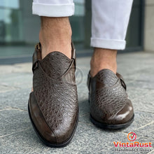 Load image into Gallery viewer, Men's Handmade Croco Leather Peshawari Sandals