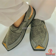 Load image into Gallery viewer, Men’s Handmade Grey Peshawari Chappal