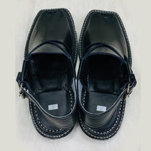 Load image into Gallery viewer, Men's Shine Black Peshawari Leather Chappal