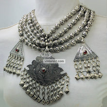 Load image into Gallery viewer, Metal Beaded Multilayers Necklace With Dangling Pendants