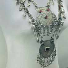 Load image into Gallery viewer, Multi Layered Silver Kuchi Antique Necklace