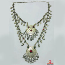Load image into Gallery viewer, Multi Layered Silver Kuchi Antique Necklace