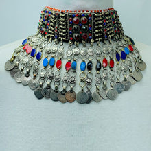 Load image into Gallery viewer, Multicolor Tribal Choker Necklace With Coins