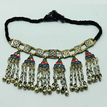 Load image into Gallery viewer, Multicolor Glass Stones and Bells Necklace