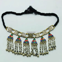 Load image into Gallery viewer, Multicolor Glass Stones and Bells Necklace