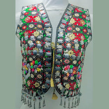Load image into Gallery viewer, Multicolor Handmade Vest With Silver Motifs and Shells