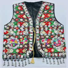 Load image into Gallery viewer, Multicolor Handmade Vest With Silver Motifs and Shells