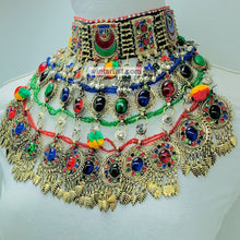 Load image into Gallery viewer, Multicolor Oversized Necklace With Dangling Tassels
