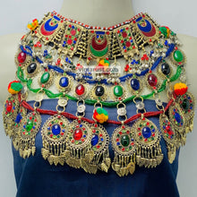 Load image into Gallery viewer, Multicolor Oversized Necklace With Dangling Tassels