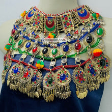 Load image into Gallery viewer, Multicolor Oversized Necklace With Dangling Tassels