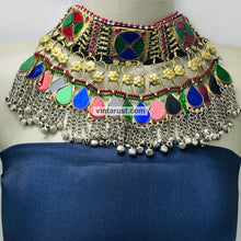 Load image into Gallery viewer, Multicolor Statement Collar Choker Necklace With Bells