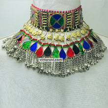 Load image into Gallery viewer, Multicolor Statement Collar Choker Necklace With Bells