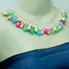 Load image into Gallery viewer, Multicolor Stones Choker Necklace With Pearls