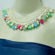 Load image into Gallery viewer, Multicolor Stones Choker Necklace With Pearls