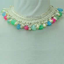 Load image into Gallery viewer, Multicolor Stones Choker Necklace With Pearls