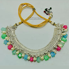 Load image into Gallery viewer, Multicolor Stones Choker Necklace With Pearls