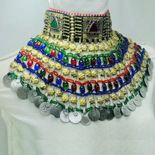 Load image into Gallery viewer, Multicolor Tribal Boho Statement Choker Necklace