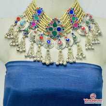 Load image into Gallery viewer, Multicolor Tribal Statement Choker Necklace