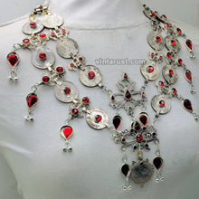 Load image into Gallery viewer, Multilayers Coins Necklace With Red Glass Stone