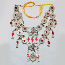 Load image into Gallery viewer, Multilayers Coins Necklace With Red Glass Stone