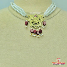 Load image into Gallery viewer, Multilayers Pearls Beaded Choker Necklace With Stones