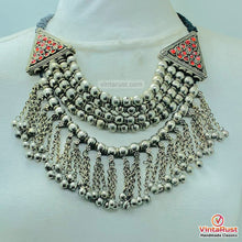 Load image into Gallery viewer, Multilayers Silver Metallic Beaded Choker Necklace