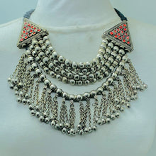 Load image into Gallery viewer, Multilayers Silver Metallic Beaded Choker Necklace