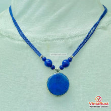 Load image into Gallery viewer, Natural Lapis Lazuli Round Pendant Necklace