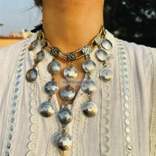 Load image into Gallery viewer, Nomadic Choker Necklace with Silver Coins