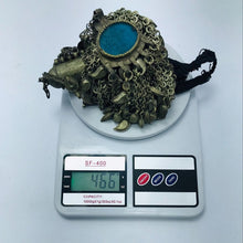 Load image into Gallery viewer, Multilayers Bib Necklace With Dangling Amulet Style Pendant