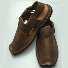Load image into Gallery viewer, Peshawari Men's Printed Leather Chappal